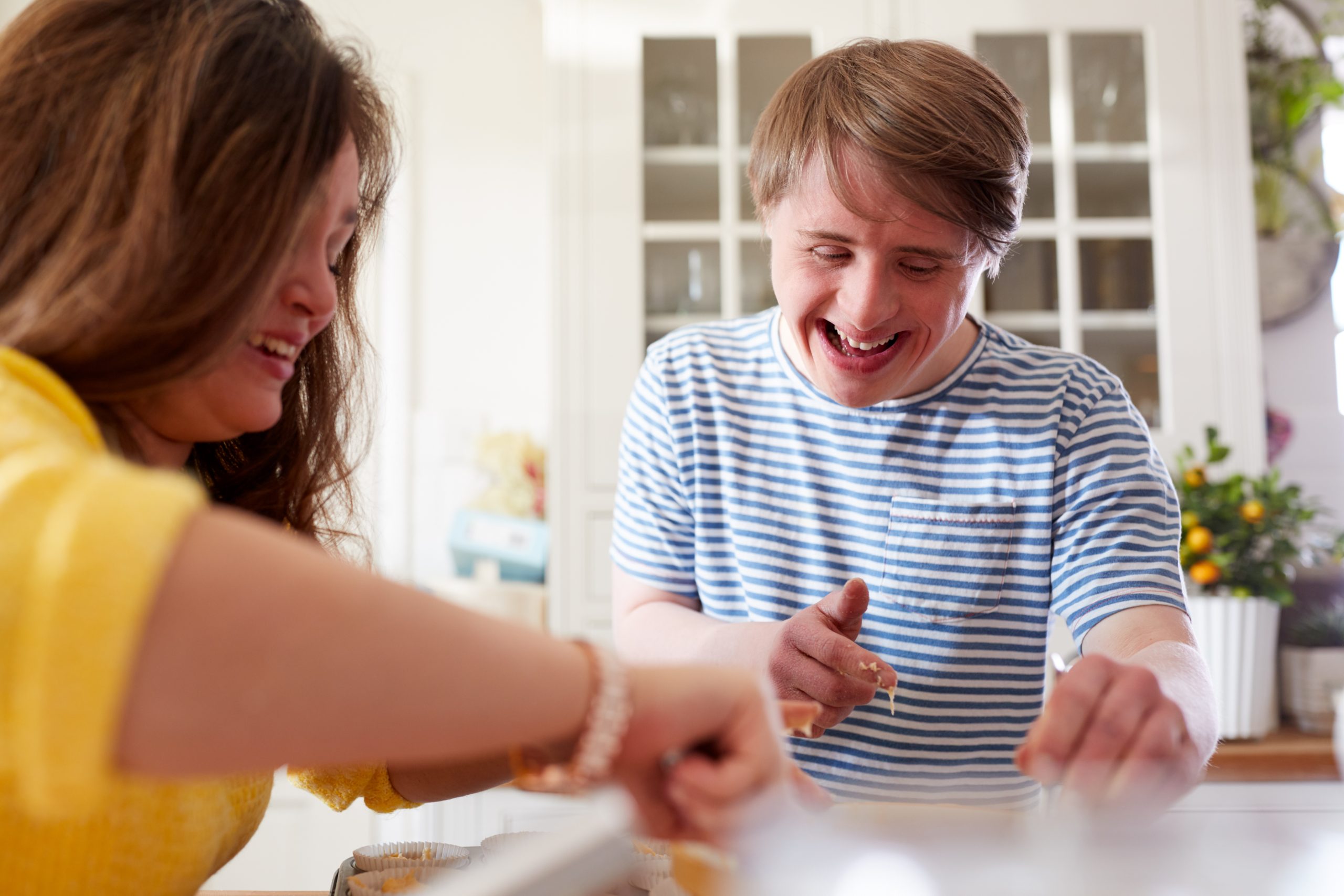 Two people enjoying an activity